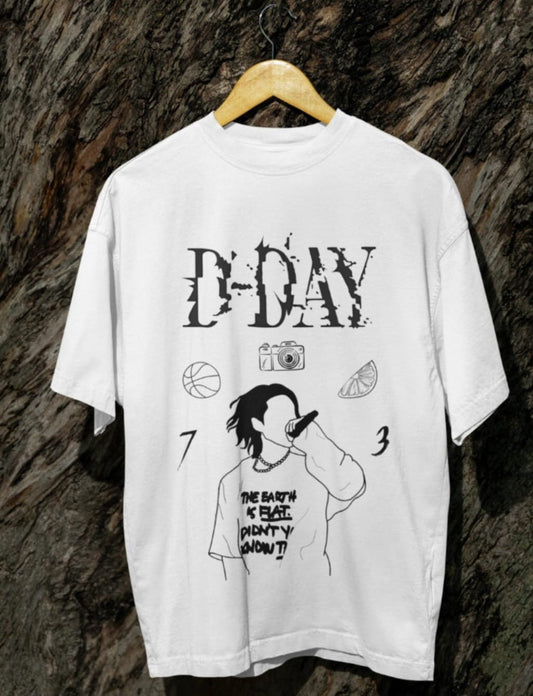 BTS SUGA AGUST D T-SHIRT 100% COTTON (black and white)