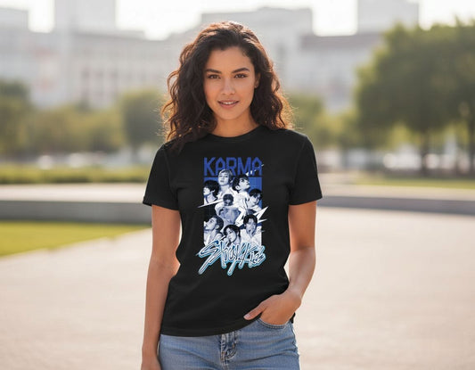 STRAY KIDS KARMA T-SHIRT 100% COTTON (black and white)