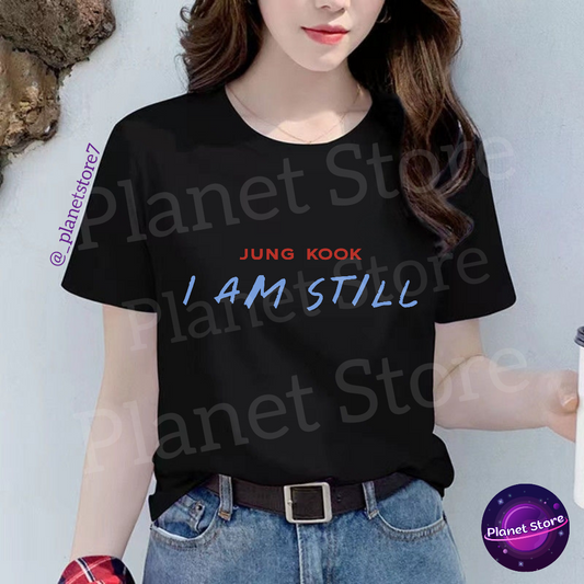 JUNGKOOK "I AM STILL" 100% COTTON T-SHIRTS (black and white) 