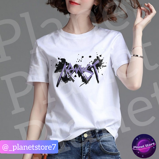 BTS JK ARMYST T-SHIRT 100% COTTON (black and white) 