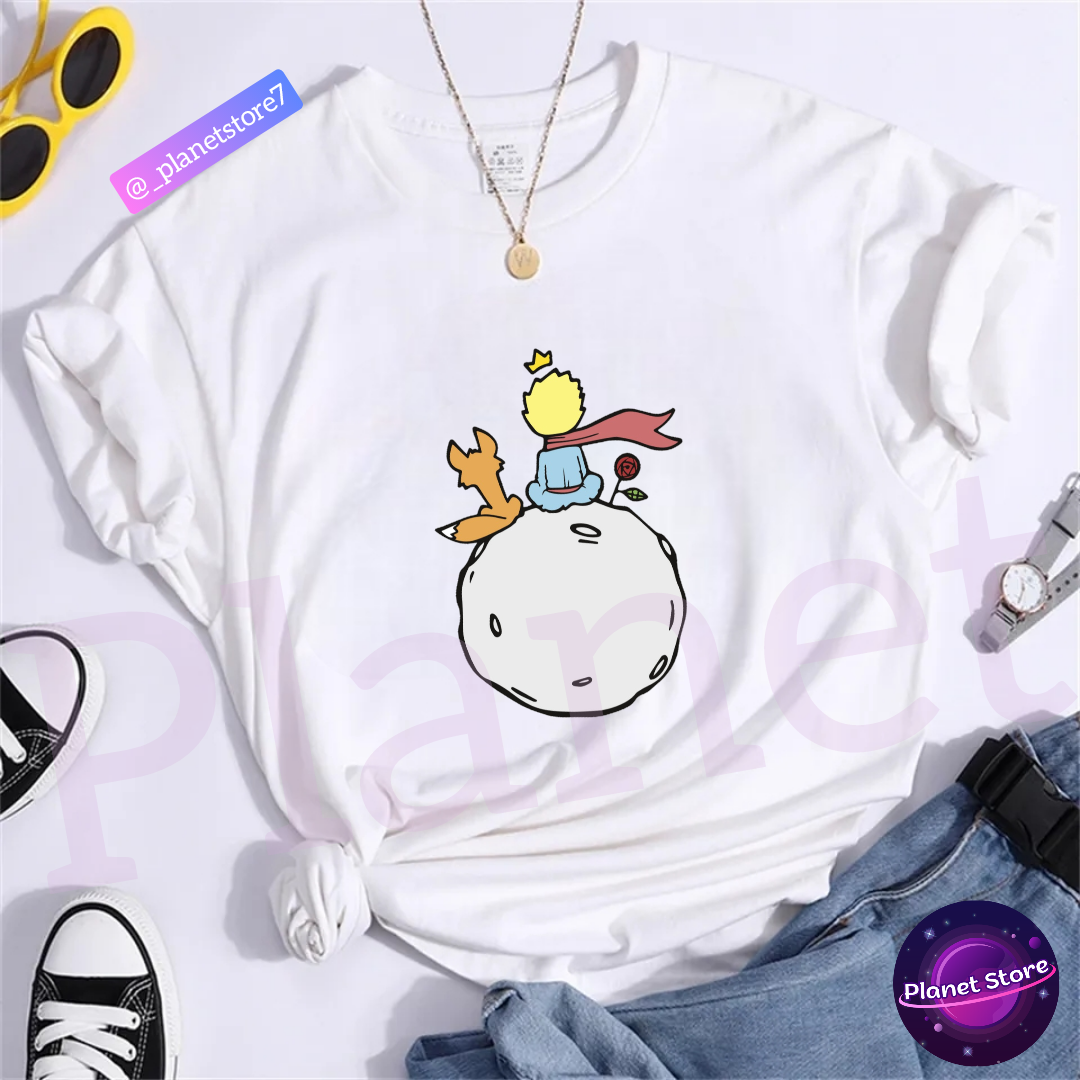 THE LITTLE PRINCE T-SHIRT 100% COTTON (black and white) 