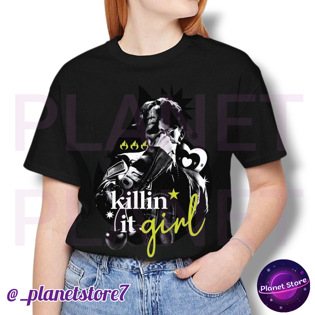 JHOPE KILLIN' IT GIRL T-SHIRT 100% COTTON (black and white) 