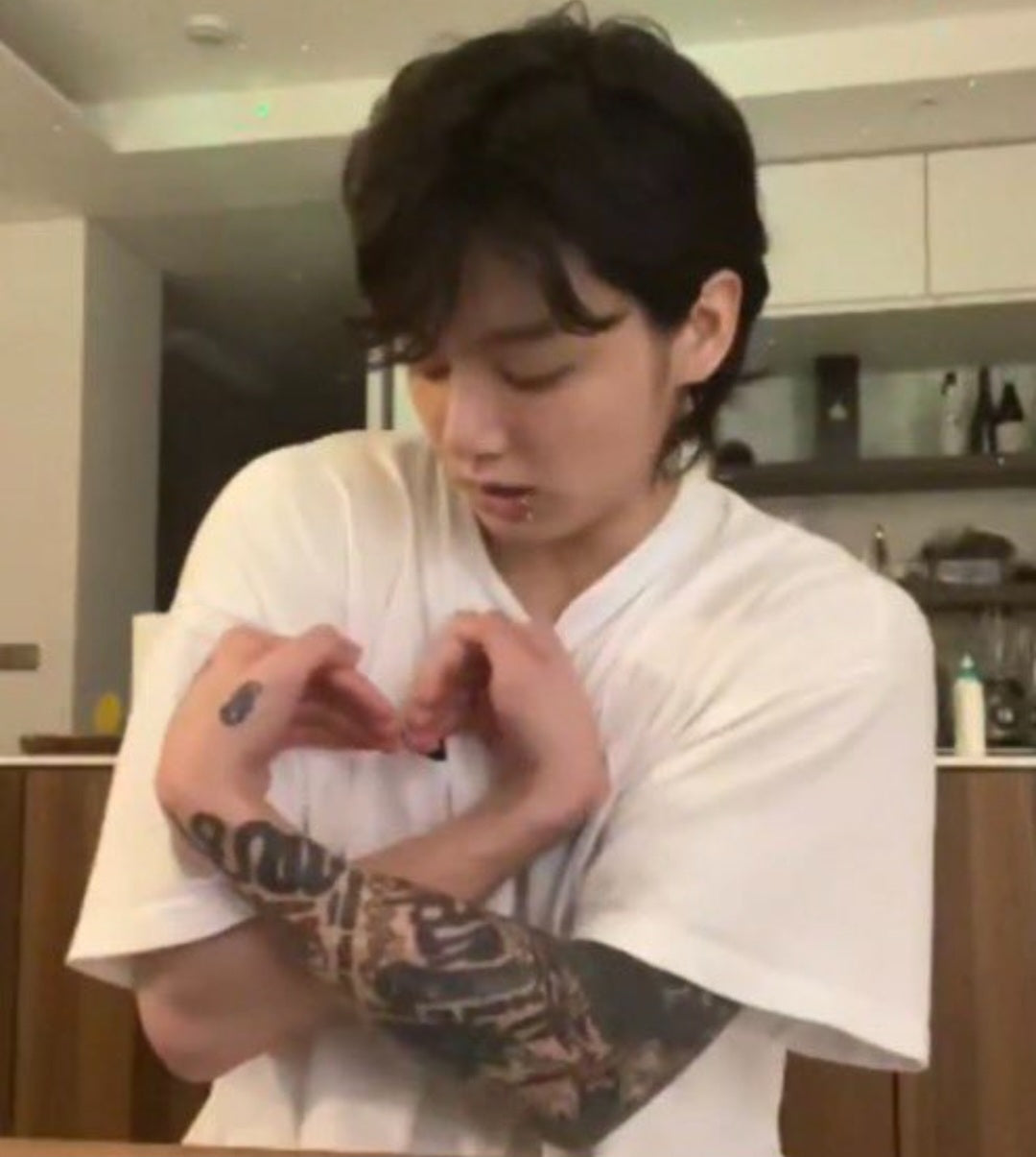 JUNGKOOK SEVEN 100% COTTON T-SHIRT (black and white) 